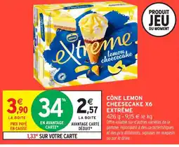 Intermarché Contact EXTREME Cône lemon cheesecake x6 offre