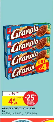 Intermarché Contact LU Granola chocolat au lait offre