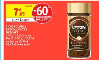Intermarché Contact NESCAFÉ Café soluble spécial filtre offre