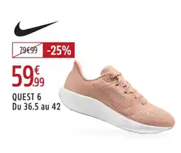 Intersport NIKE Quest 6 du 36.5 au 42 offre