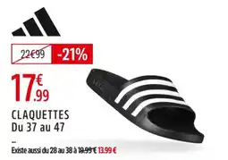 Intersport ADIDAS Claquettes du 37 au 47 offre