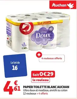 Auchan AUCHAN Papier toilette blanc offre