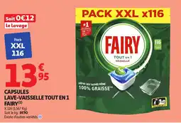 Auchan FAIRY Capsules lave-vaisselle tout en 1 offre