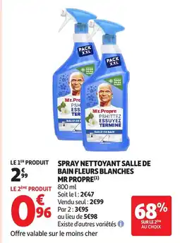 Auchan MR PROPRE Spray nettoyant salle de bain fleurs blanches offre