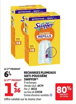 Auchan SWIFFER Recharges plumeaux anti-poussière offre
