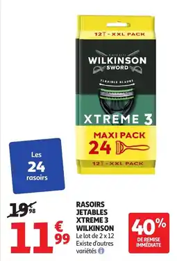 Auchan WILKINSON Rasoirs jetables xtreme 3 offre