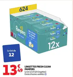 Auchan PAMPERS Lingettes fresh clean offre