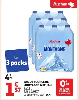 Auchan AUCHAN Eau de source de montagne offre