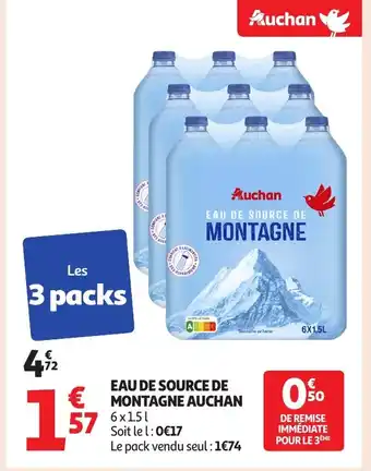 Auchan AUCHAN Eau de source de montagne offre