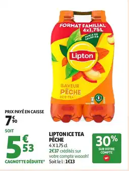 Auchan LIPTON Ice tea pêche offre