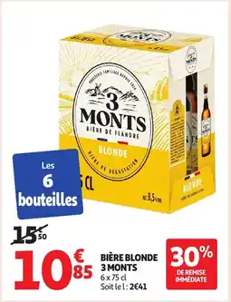 Auchan 3 MONTS Bière blonde 30% offre