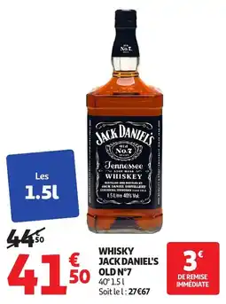 Auchan JACK DANIEL'S Whisky 50 old n°7 offre
