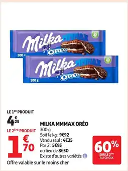 Auchan MILKA Mmmax oréo offre