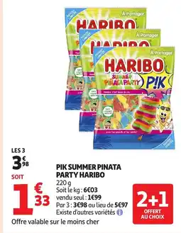 Auchan HARIBO Pik summer pinata party offre