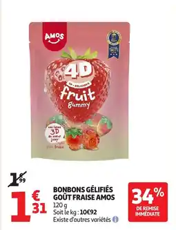 Auchan AMOS Bonbons gélifiés € goût fraise offre