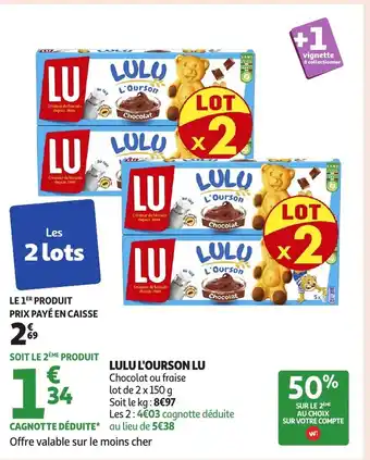 Auchan LU Lulu l'ourson offre