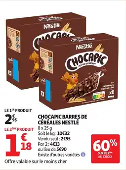 Auchan NESTLÉ Chocapic barres de céréales offre
