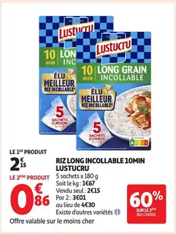 Auchan LUSTUCRU Riz long incollable 10min offre