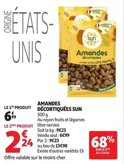 Auchan SUN Amandes décortiquées offre