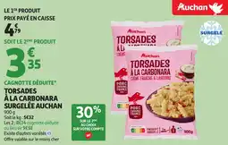 Auchan AUCHAN Torsades à la carbonara surgelée offre