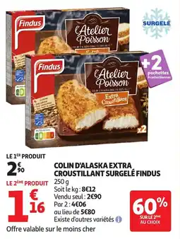 Auchan FINDUS Colin d'alaska extra croustillant surgelé offre