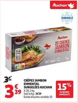 Auchan AUCHAN Crêpes jambon emmental surgelées offre