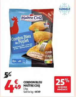 Auchan MAÎTRE COQ Cordon bleu offre