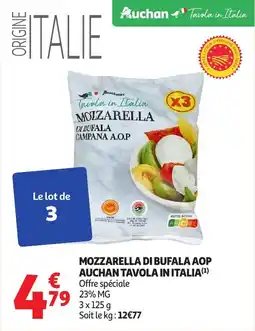Auchan AUCHAN Mozzarella di bufala aop tavola in italia offre
