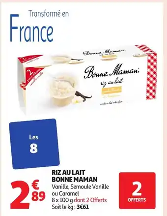 Auchan BONNE MAMAN Riz au lait offre