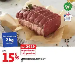 Auchan Viande bovine rôti offre
