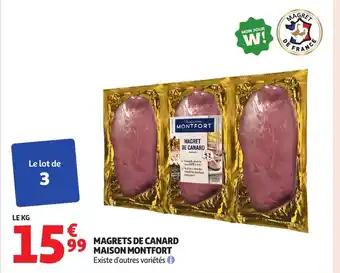 Auchan MAISON MONTFORT Magrets de canard offre