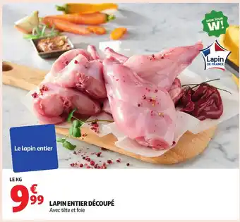 Auchan Lapin entier découpé offre