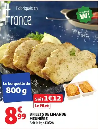 Auchan 8 filets de limande meuniere offre