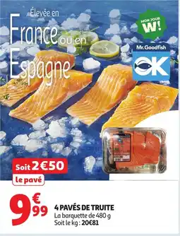 Auchan 4 pavés de truite offre