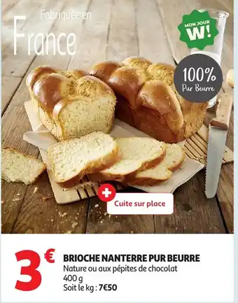 Auchan Brioche nanterre pur beurre offre