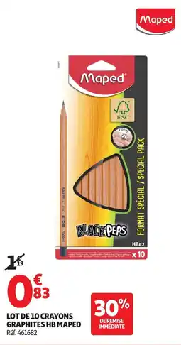 Auchan MAPED Lot de 10 crayons graphites hb offre