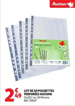 Auchan AUCHAN Lot de 50 pochettes perforées offre