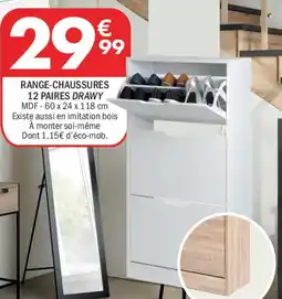 La Foir'Fouille Range-chaussures 12 paires drawy offre