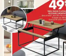 La Foir'Fouille Table basse plateau relevable memphis offre