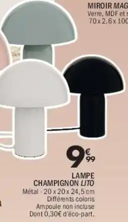 La Foir'Fouille Lampe champignon lito métal - 20 x 20 x 24,5 cm offre