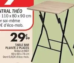 La Foir'Fouille Table bar pliante 2 places offre
