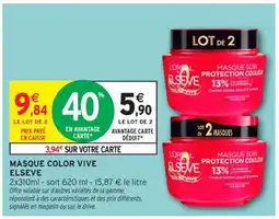 Intermarché Contact ELSEVE Masque soin protection couleur offre