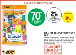 Intermarché Contact BIC Mon kit complet écriture offre