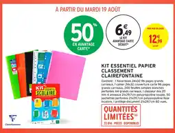 Intermarché Contact CLAIREFONTAINE Kit essentiel papier classement offre