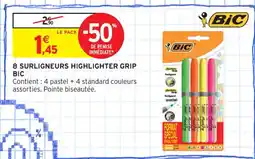 Intermarché Contact BIC 8 Surligneurs highlighter grip offre