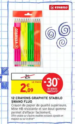 Intermarché Contact STABILO 12 Crayons graphite stabilo swano fluo offre