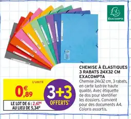 Intermarché Contact EXACOMPTA Chemise à élastiques 3 rabats offre