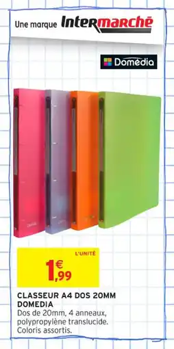 Intermarché Contact DOMEDIA Classeur a4 dos 20mm offre