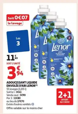 Auchan Supermarché LENOR Adoucissant liquide envolée d'air offre