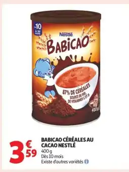 Auchan Supermarché Babicao céréales au cacao nestlé offre